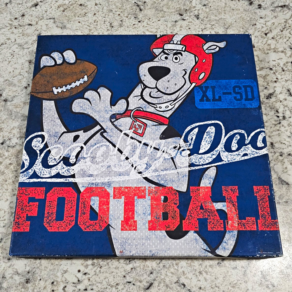 Open Road Brands Scooby-Doo Football Canvas Wall Decor 12x12 Art
